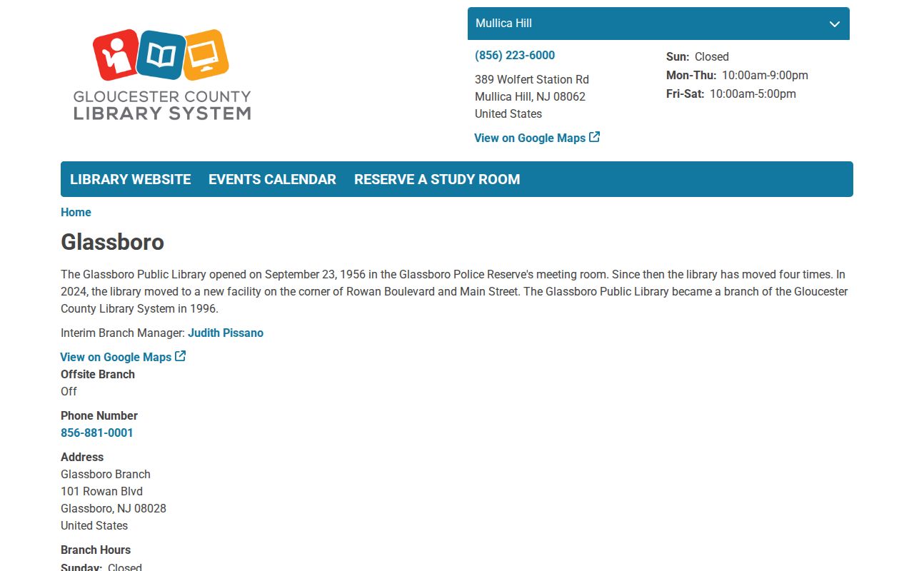 Glassboro city directory research referral at the GCLS Glassboro Branch