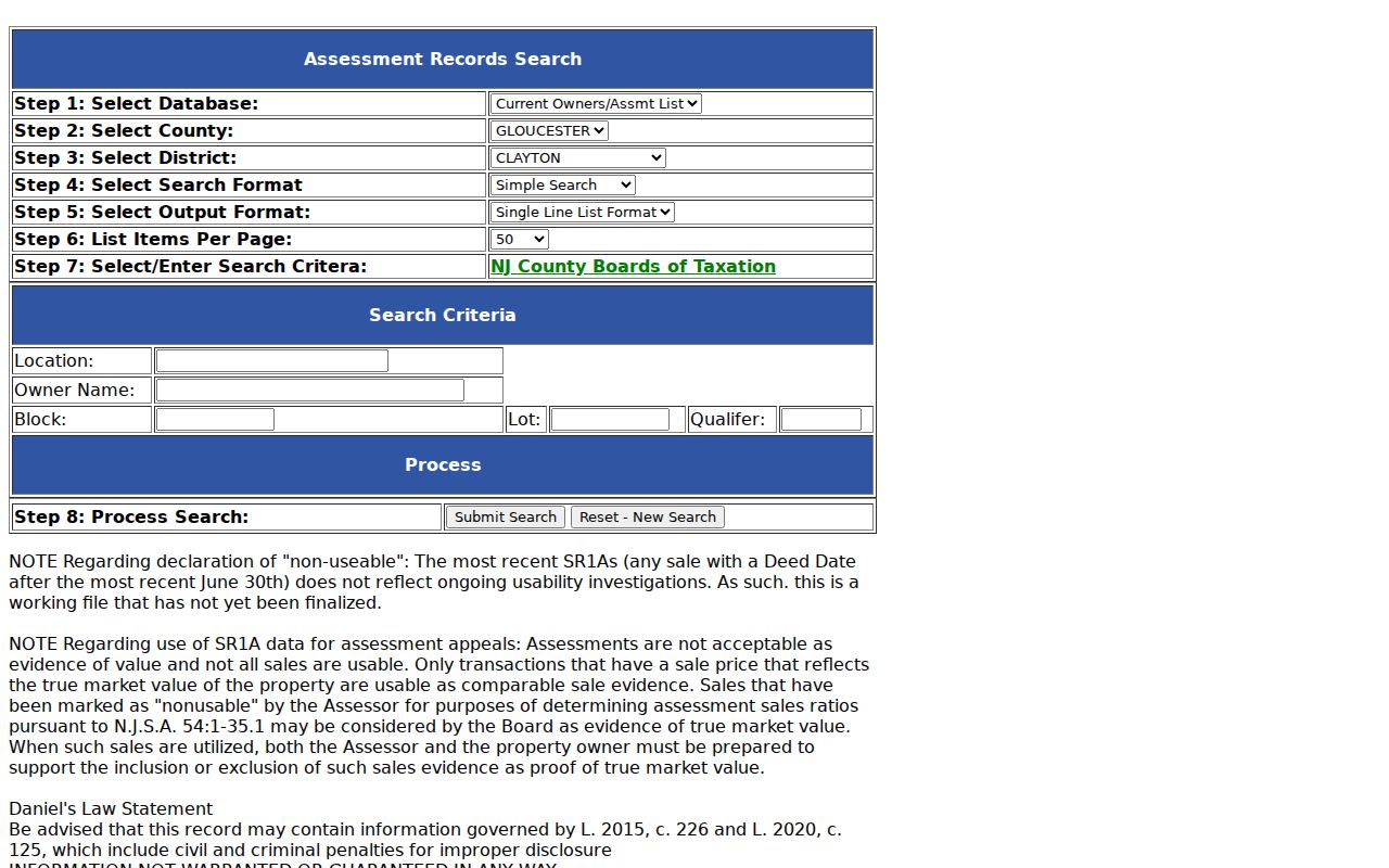 Glassboro neighbors county assessment search by address and owner